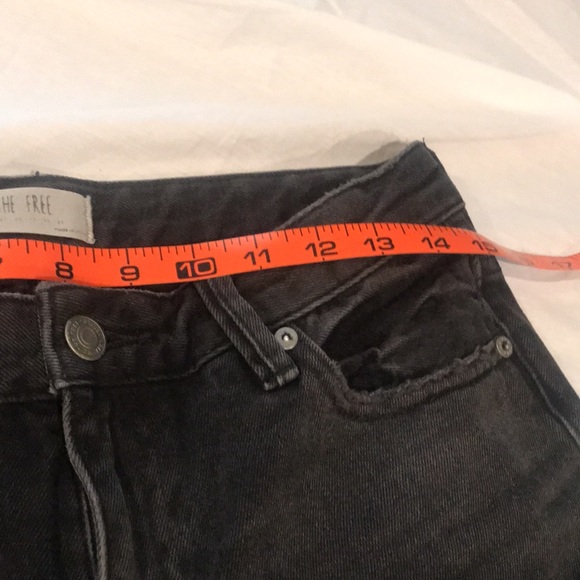 We The Free by Free People Black Flare Jeans Fringe Bottom 25 - Picture 9 of 15